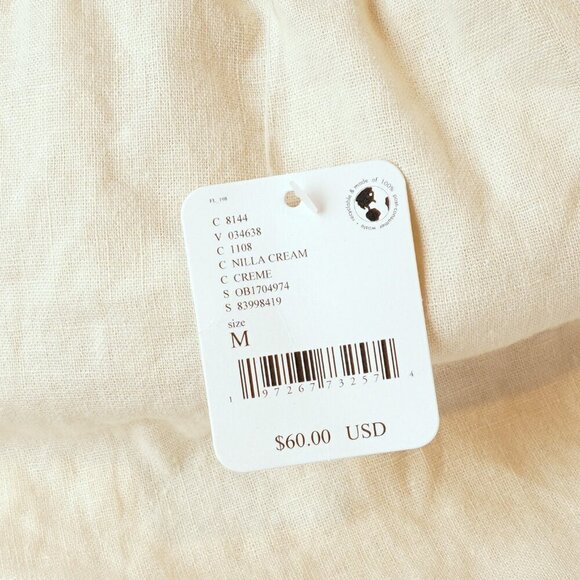 Free People Cotton-Linen Strapless Mini Dress - Size Medium - NWT - Picture 7 of 8